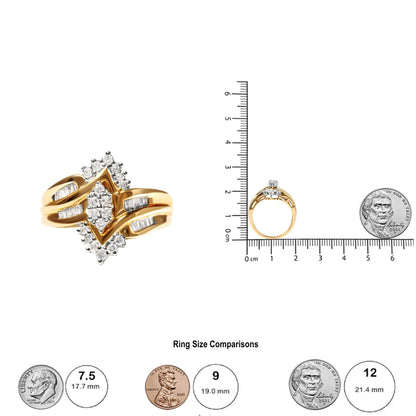 Round And Baguette-Cut Composite Pear Head Diamond Ring