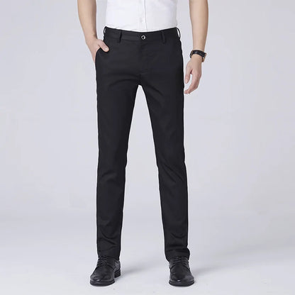 Silk Slim Fit Elastic Trousers