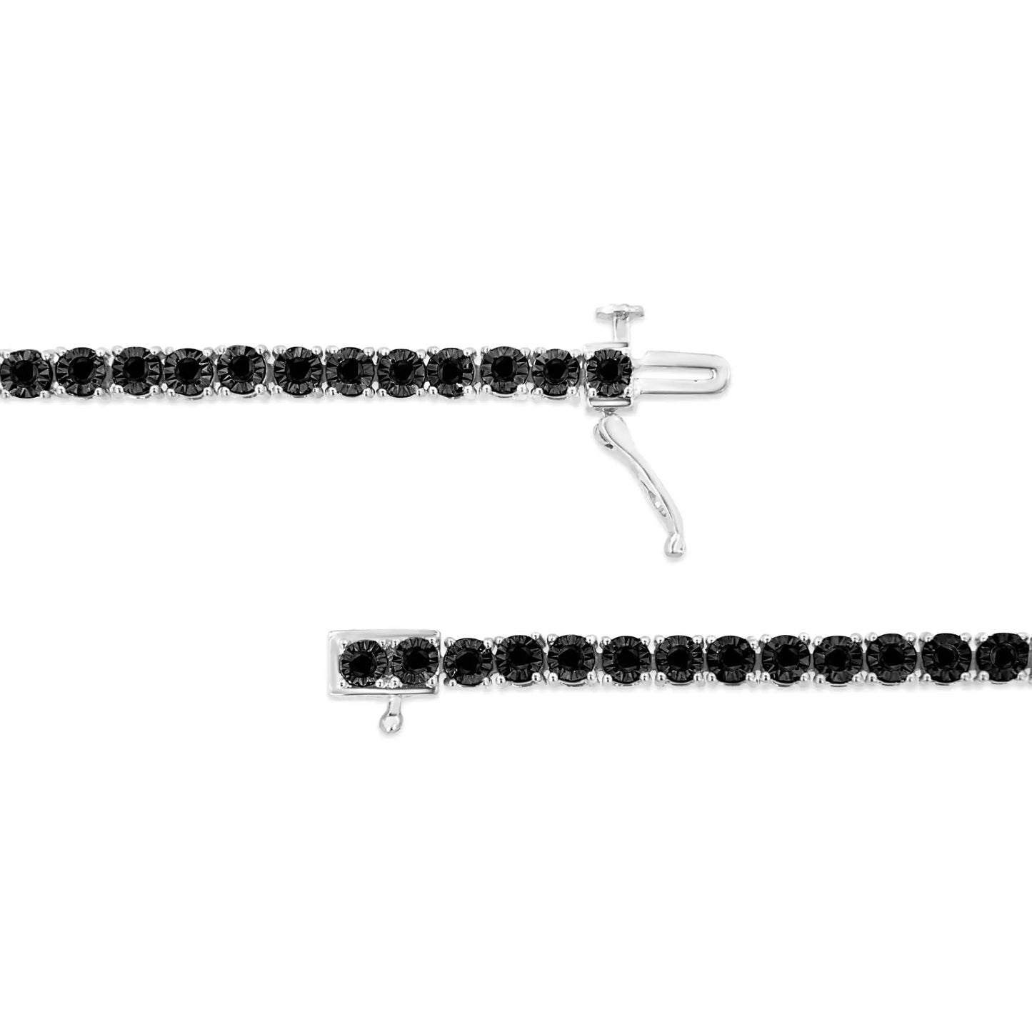 Black Diamond Round Miracle Plate Tennis Bracelet