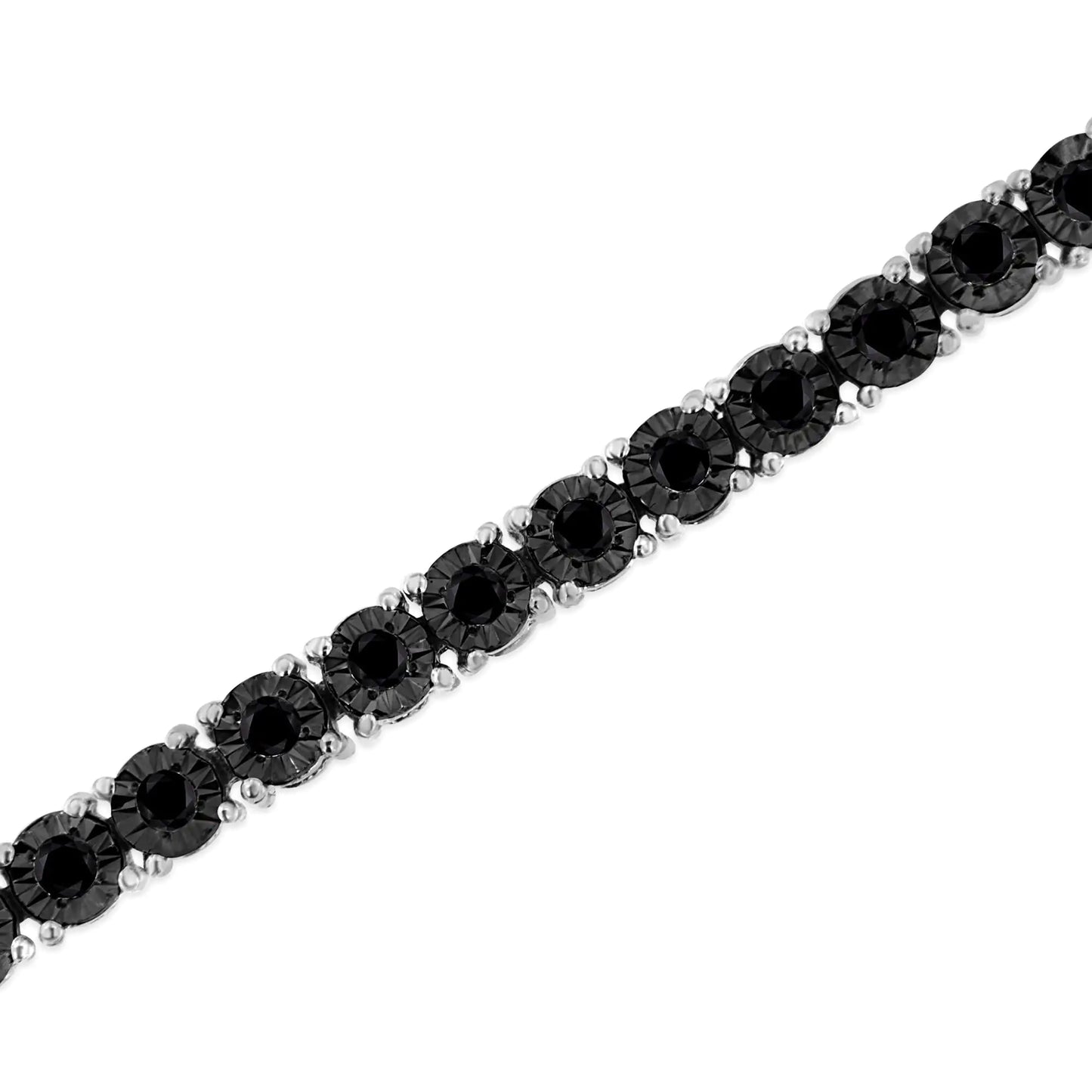 Black Diamond Round Miracle Plate Tennis Bracelet